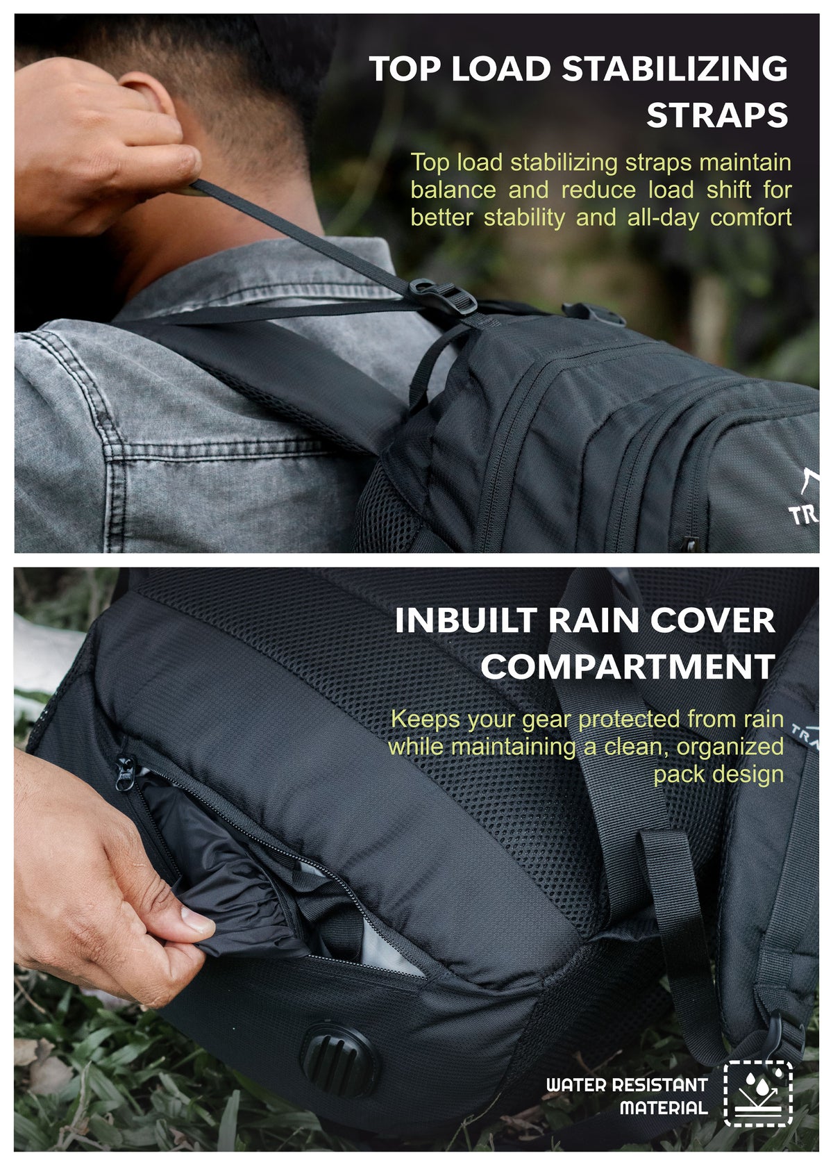 INFERNO 40 L Laptop Backpack for Men and Women Casual Bag for Regular Travelling - Black
