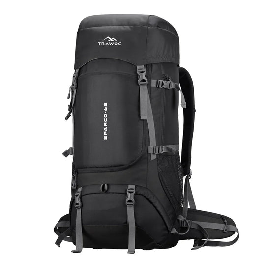 Sparco 65L Travel Backpack featuring with Laptop Compartment & Shoe Compartment – Black - TRAWOC