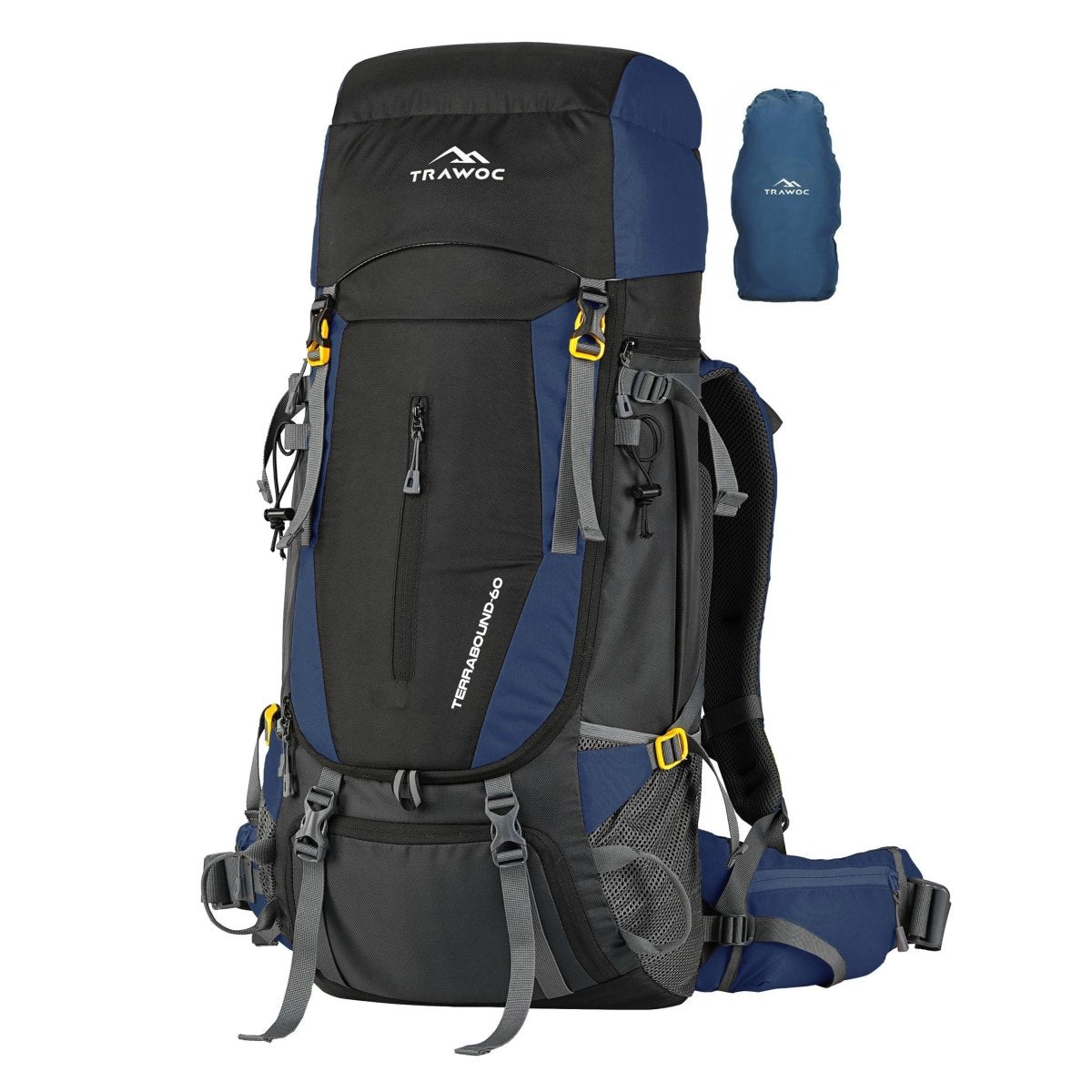 Terrabound 60 L Rucksack featuring Shoe Compartment & Durable Zippers – NavyBlue(clearance sale) - TRAWOC