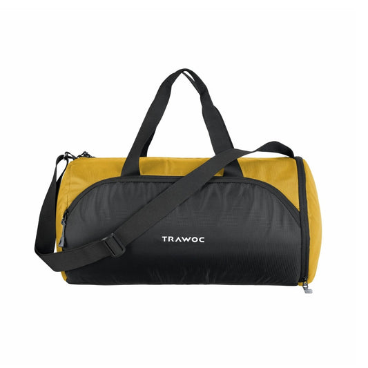 TMPB02 - 30L Gym, Sports & Travel Duffle , Unisex Duffel Bag with Shoe Compartment - Yellow - TRAWOC