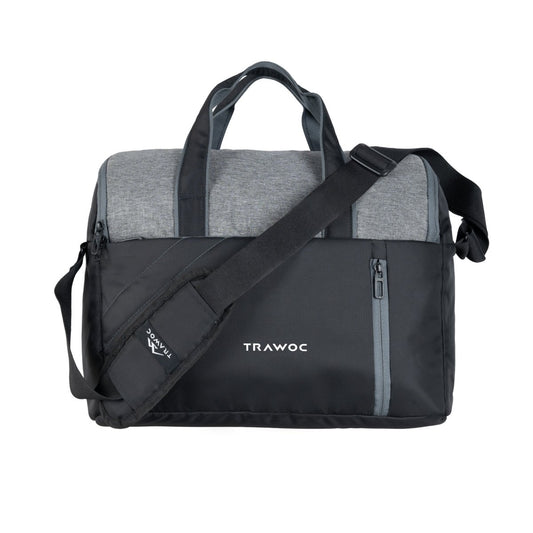 TMPB03 - Messenger Shoulder Bag with 16 - inch Laptop Compartment |Durable Office and College Bag - Black - TRAWOC