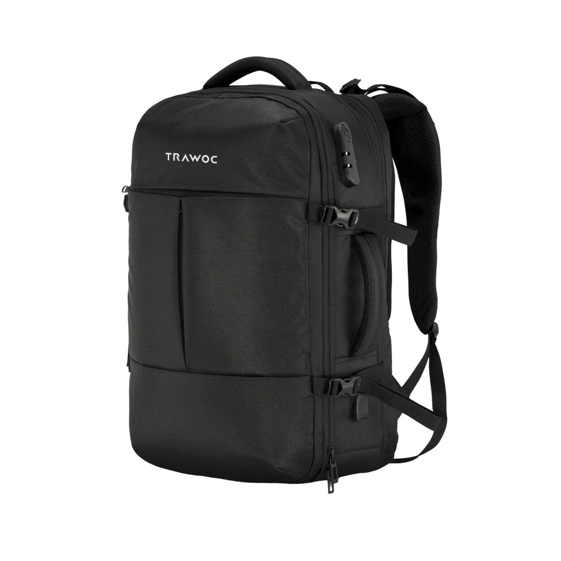 TPB01- 45L Laptop Bag with Anti-Theft Lock, Expandable Storage, USB Charging, Suitcase-Style Opening