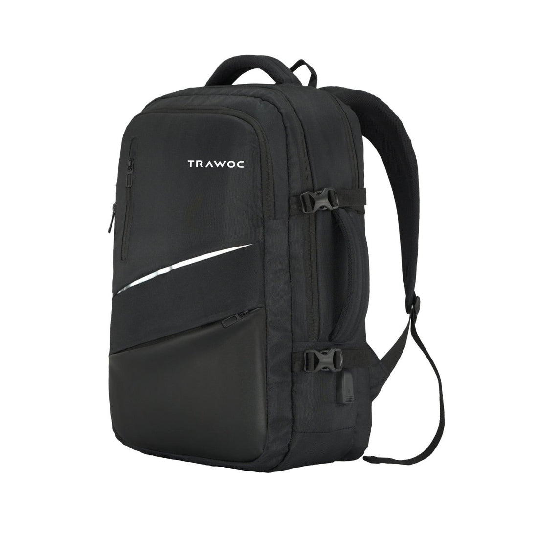 TPB02 25L Laptop Backpack-Black |Water Resistant, USB Charging Port, Padded Laptop Compartment