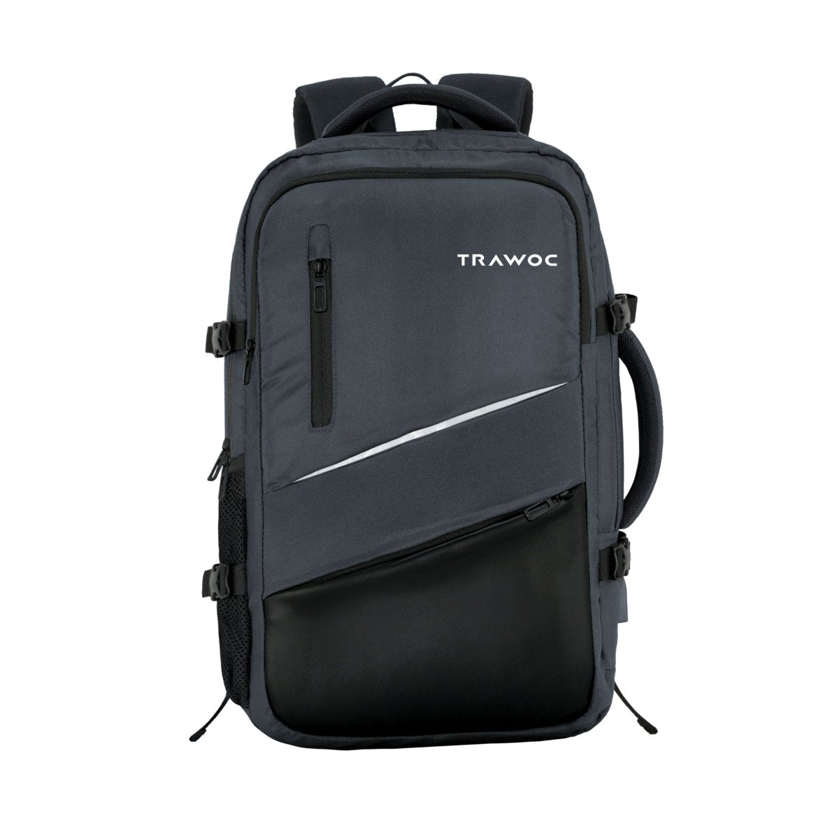 TPB02 - 25L Laptop Backpack with USB Charging Port for Men & Women - Grey - TRAWOC