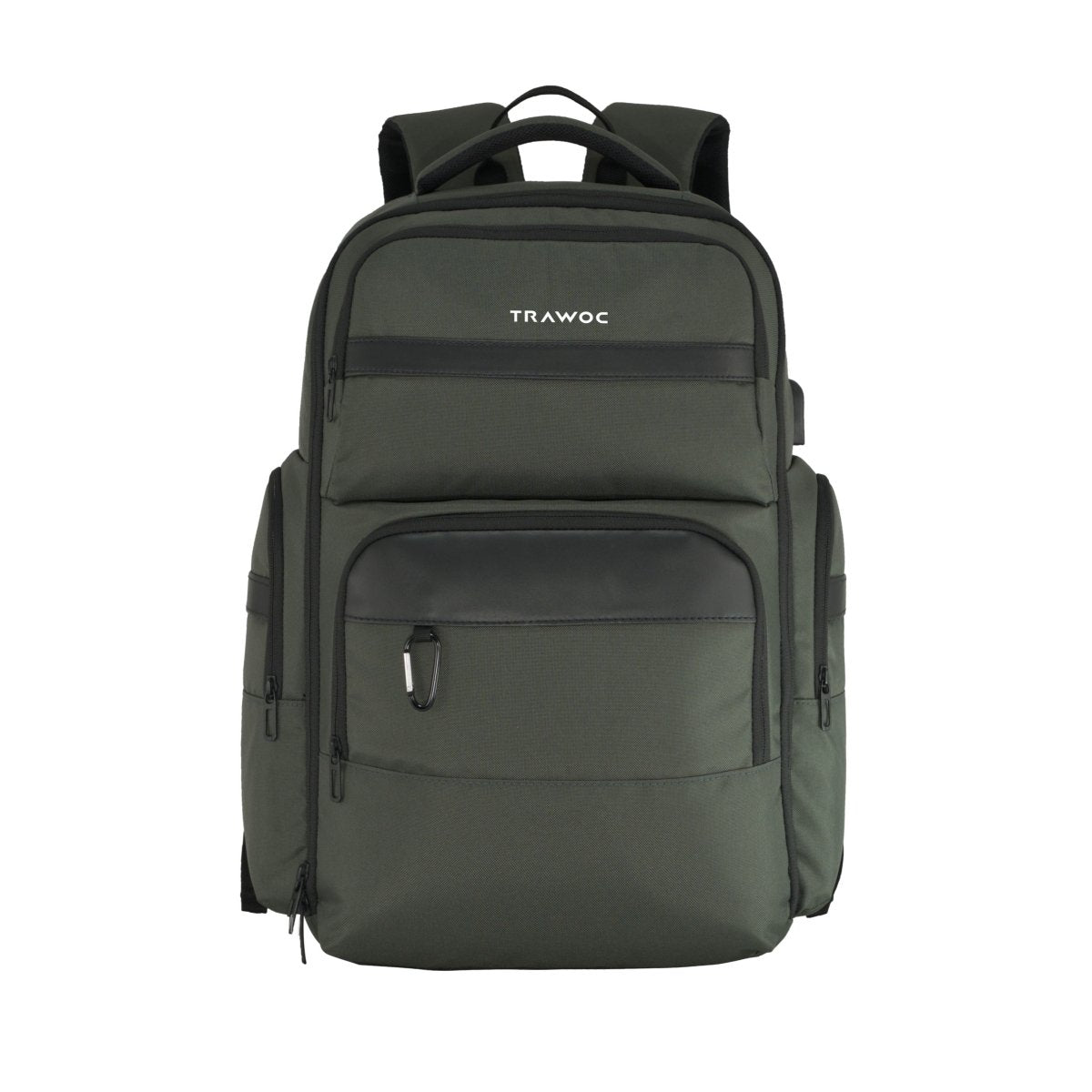 TPB03 - 30L office & Travel Bag with 16 - Inch Laptop Compartment, Suitcase - Style Opening, USB Charging - Uniformgreen - TRAWOC