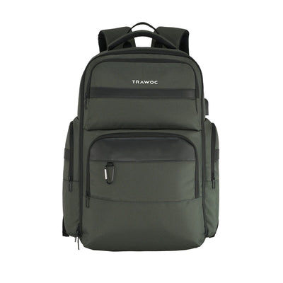 TPB03 - 30L office & Travel Bag with 16 - Inch Laptop Compartment, Suitcase - Style Opening, USB Charging - Uniformgreen - TRAWOC