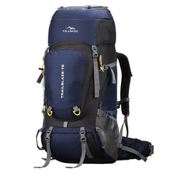 Trailblaze 75 L Trekking Bag with Rain Cover & Durable Zippers - NavyBlue - TRAWOC