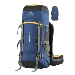 TREKELITE 60L Backpack Hiking Trekking Rucksack with Water Proof Rain Cover - Navyblue - TRAWOC