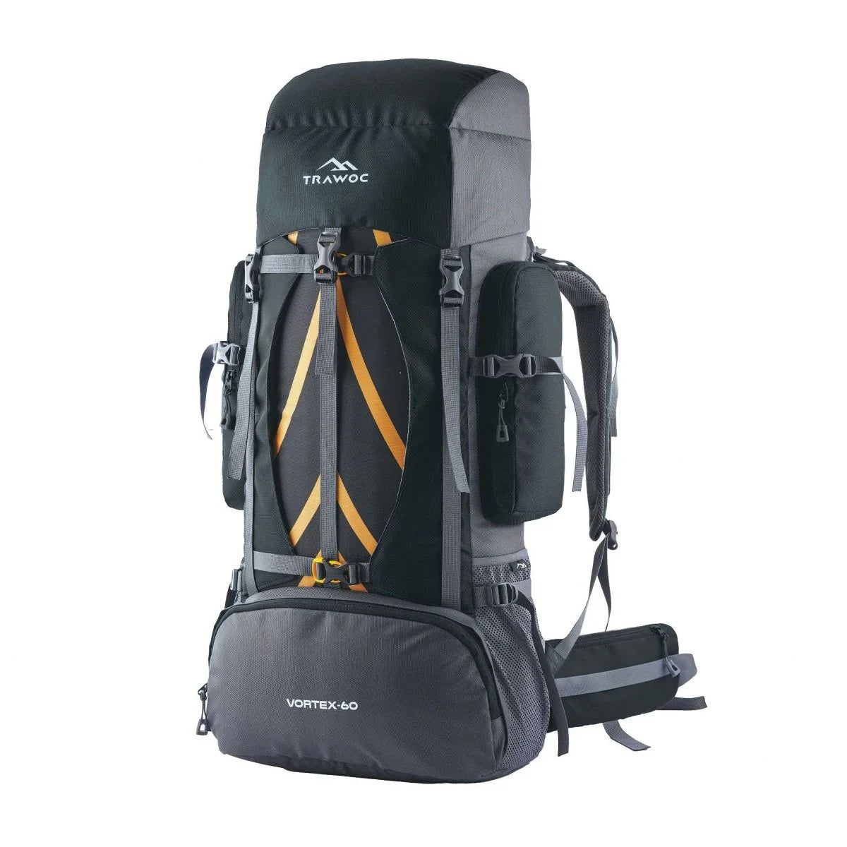 Vortex 60 L Travel Backpack with Laptop Compartment & Durable Zippers - black - TRAWOC