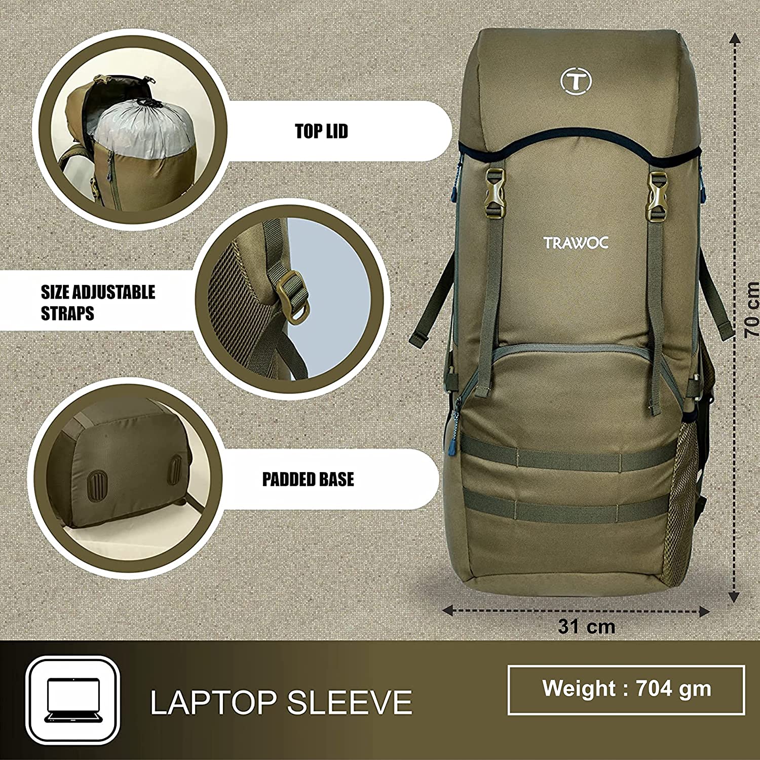 GLIDE-50 Backpack - Olivegreen