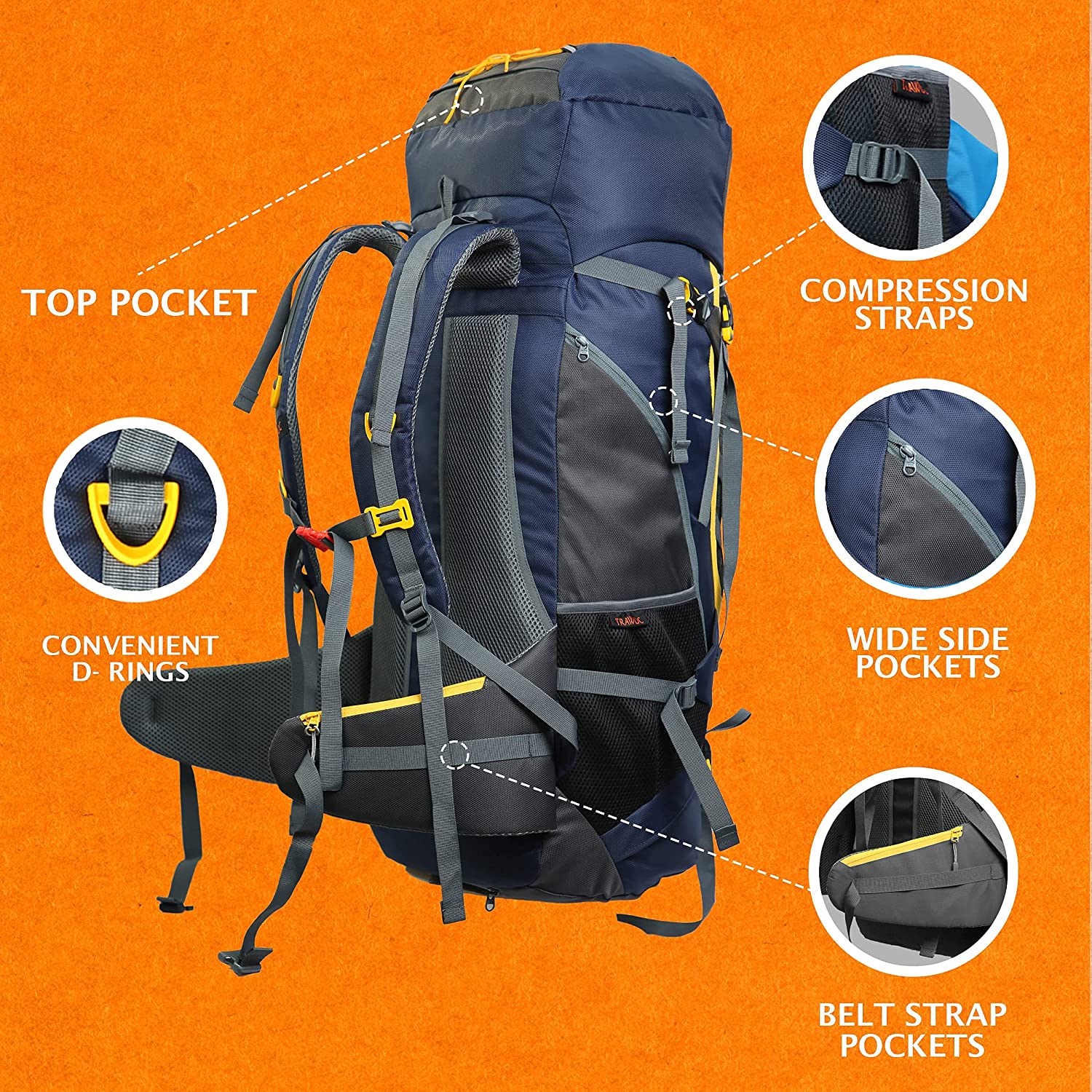 Amazon.com: SPICLY Mens Backpack Climbing Backpack Rucksack Outdoor Sports  Bag Travel Camping Hiking Women Trekking Bags For Men (Color : Blue) :  Sports & Outdoors